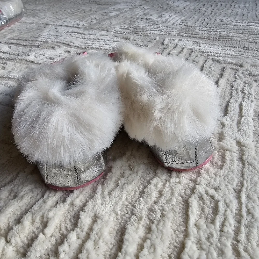 New! J.Crew K12 Crewcuts Girls Metallic Lodge Moccasins Slippers NWT BC932